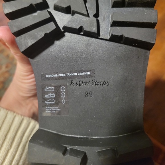 & Other Stories Leather Combat Boots. 39. NEVER WORN - Picture 4 of 6